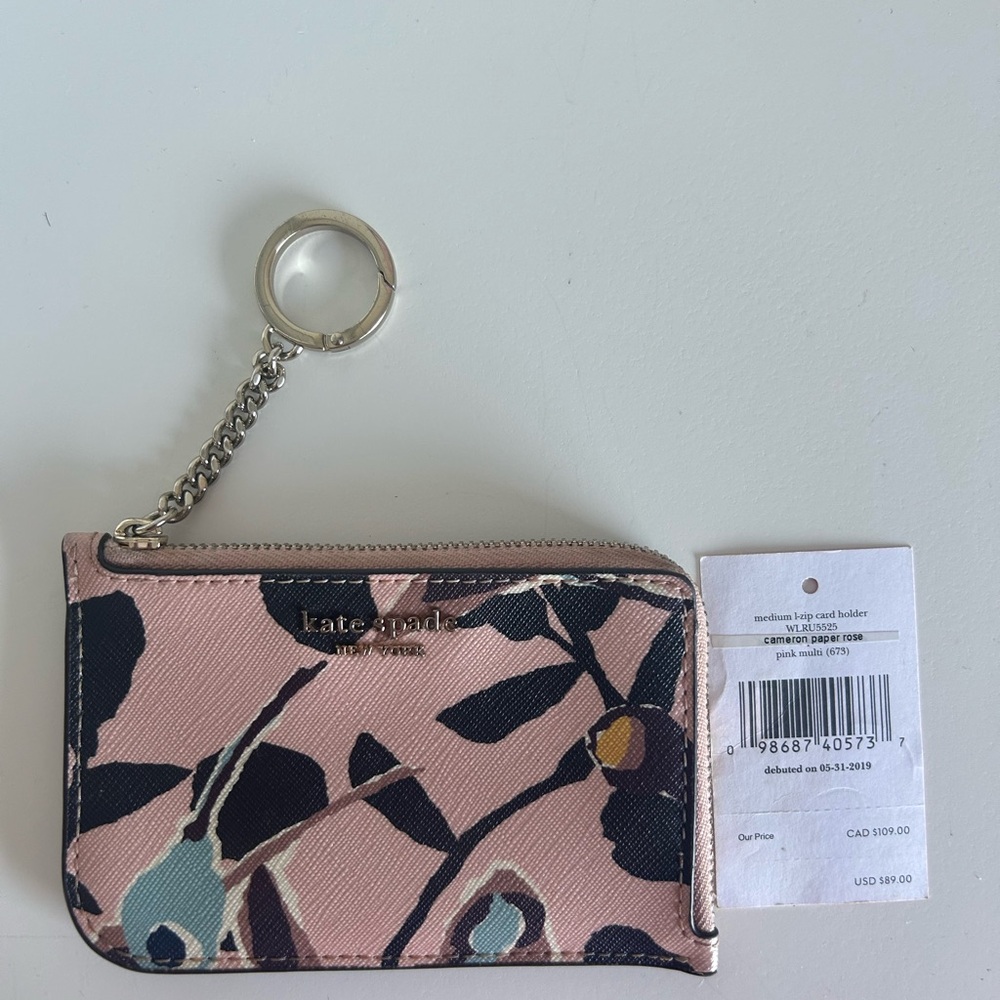 Kate Spade Pink Floral Card Holder